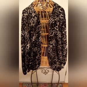 White and Grey Leopard Sweater